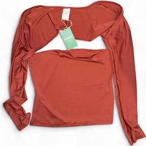 Halara 2 piece set tube top and shrug medium